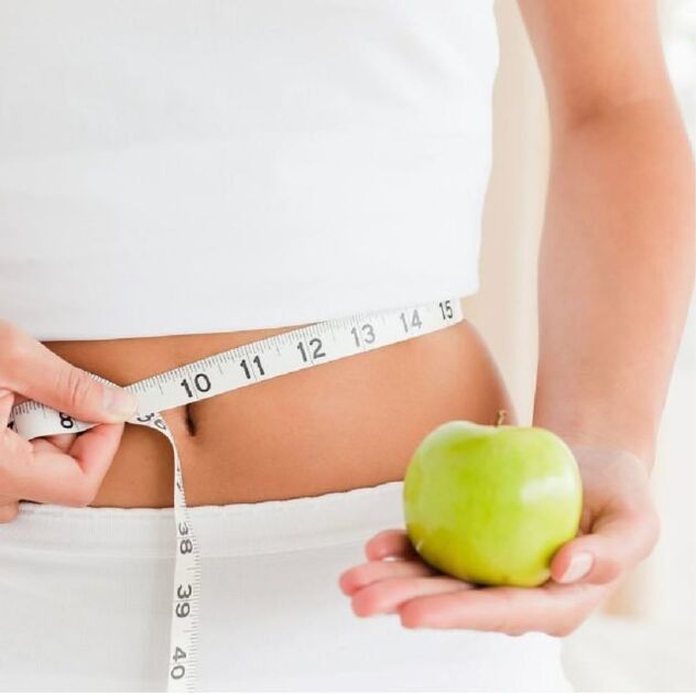 vermindering van de taille tijdens gewichtsverlies in een week