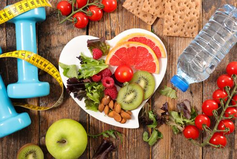voedingsproducten in combinatie met lichaamsbeweging voor gewichtsverlies