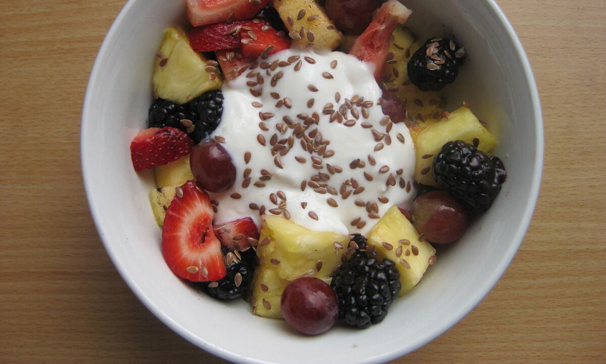 Lijnzaadfruitsalade voor een gezond dieet